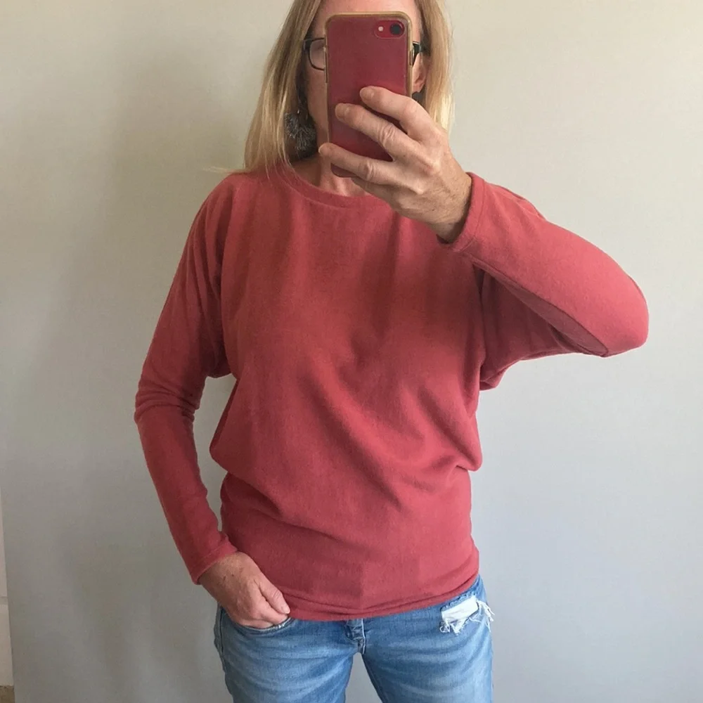 Coral Long Dolman Sleeve Top - Picture 1 of 8
